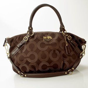 Coach Sophia brown canvas Dotted Satchel